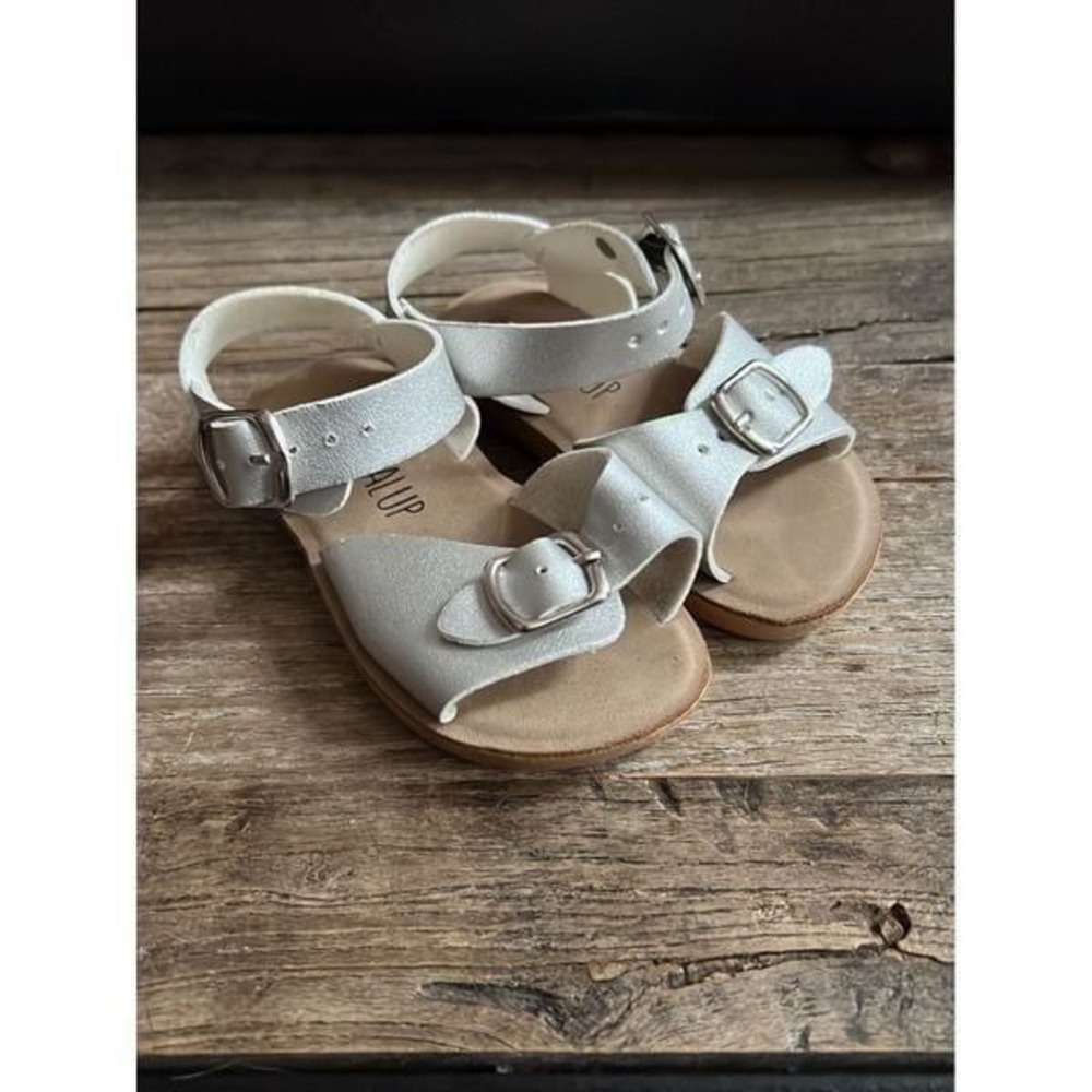 SANDALUP Summer Sandals w Double Buckle for Toddler silver 5